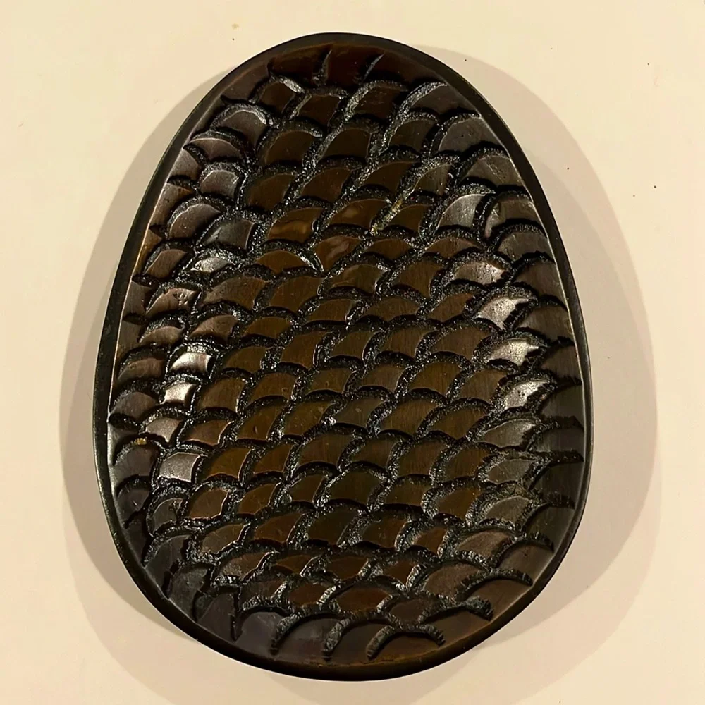 NWT Crate & Barrel Bronze Pinecone Votive Candle Holder Dish Tray